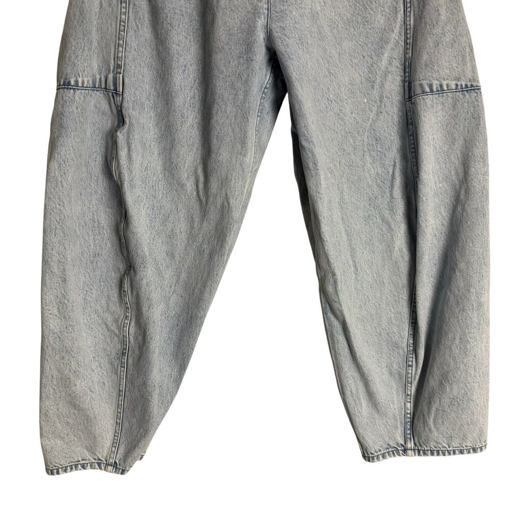 Tibi Acid Wash Light Blue Iceberg Baggy Patched Barrel Leg Relaxed Jeans Size 31 - Picture 9 of 16